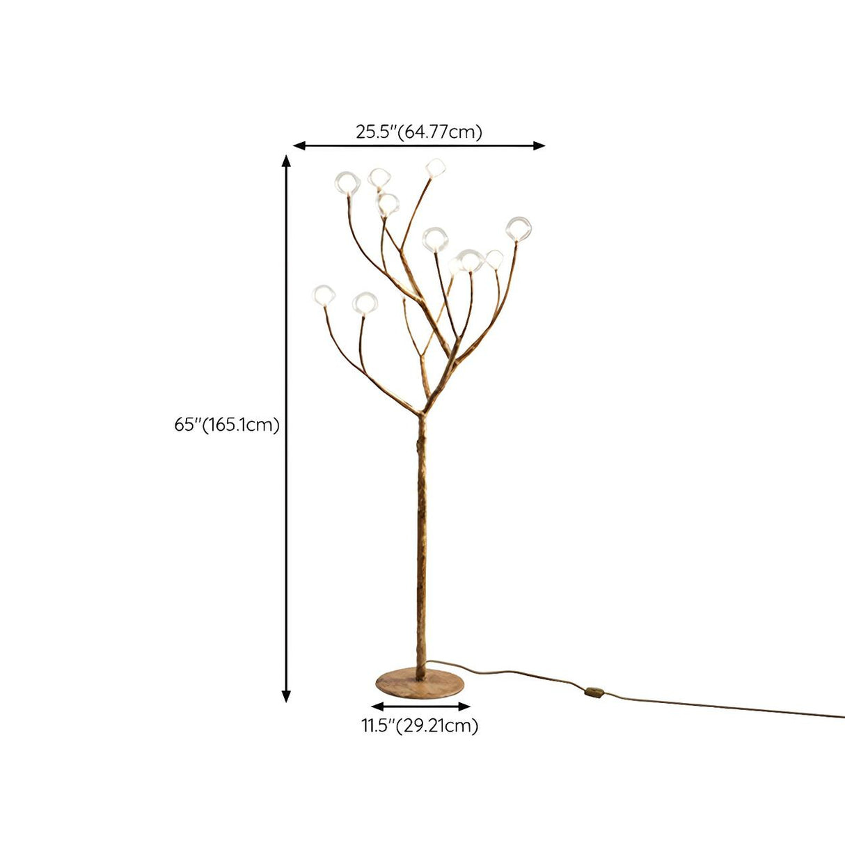 Artistic Brown Tree Branch Modern Metal Floor Lamp 