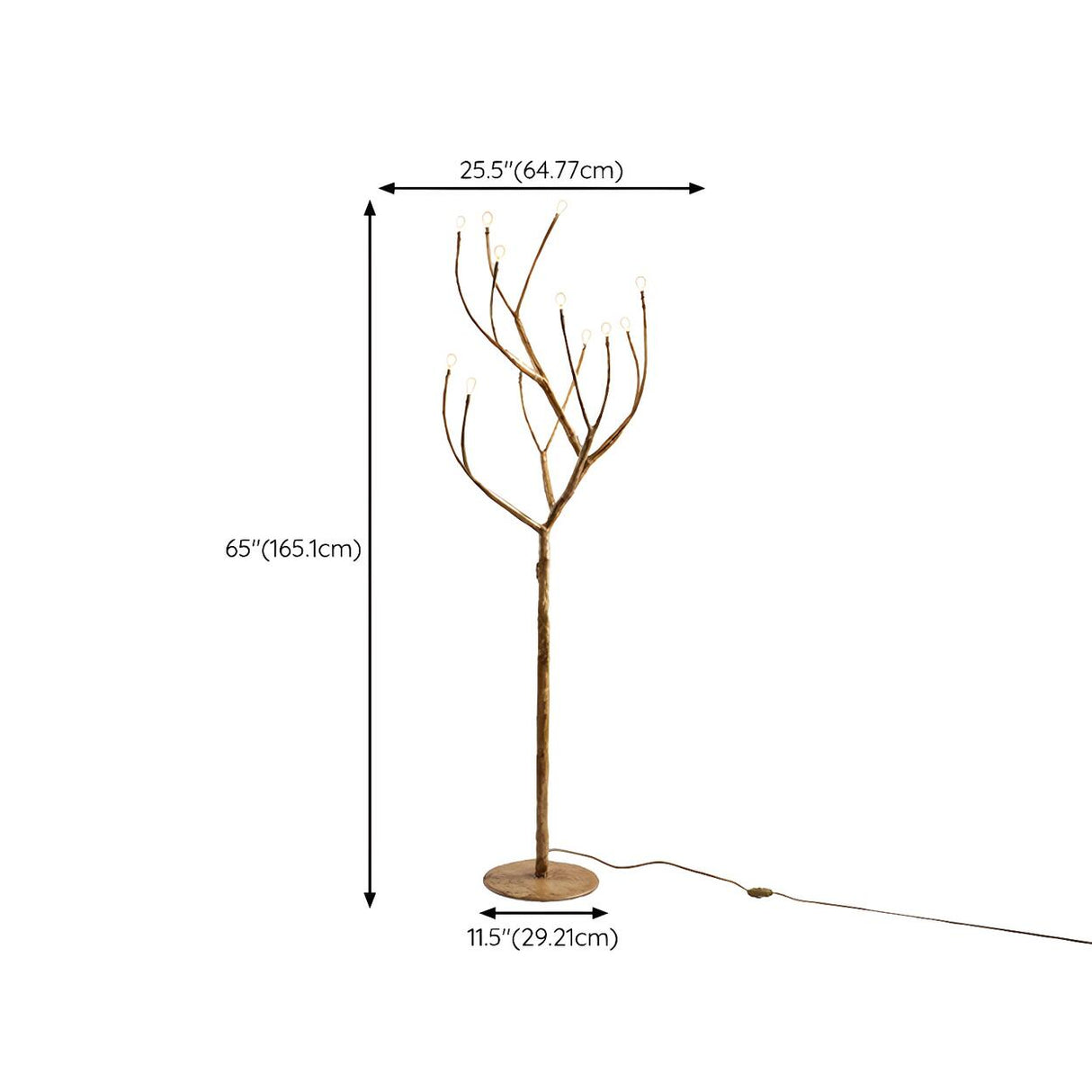 Artistic Brown Tree Branch Modern Metal Floor Lamp Image - 16