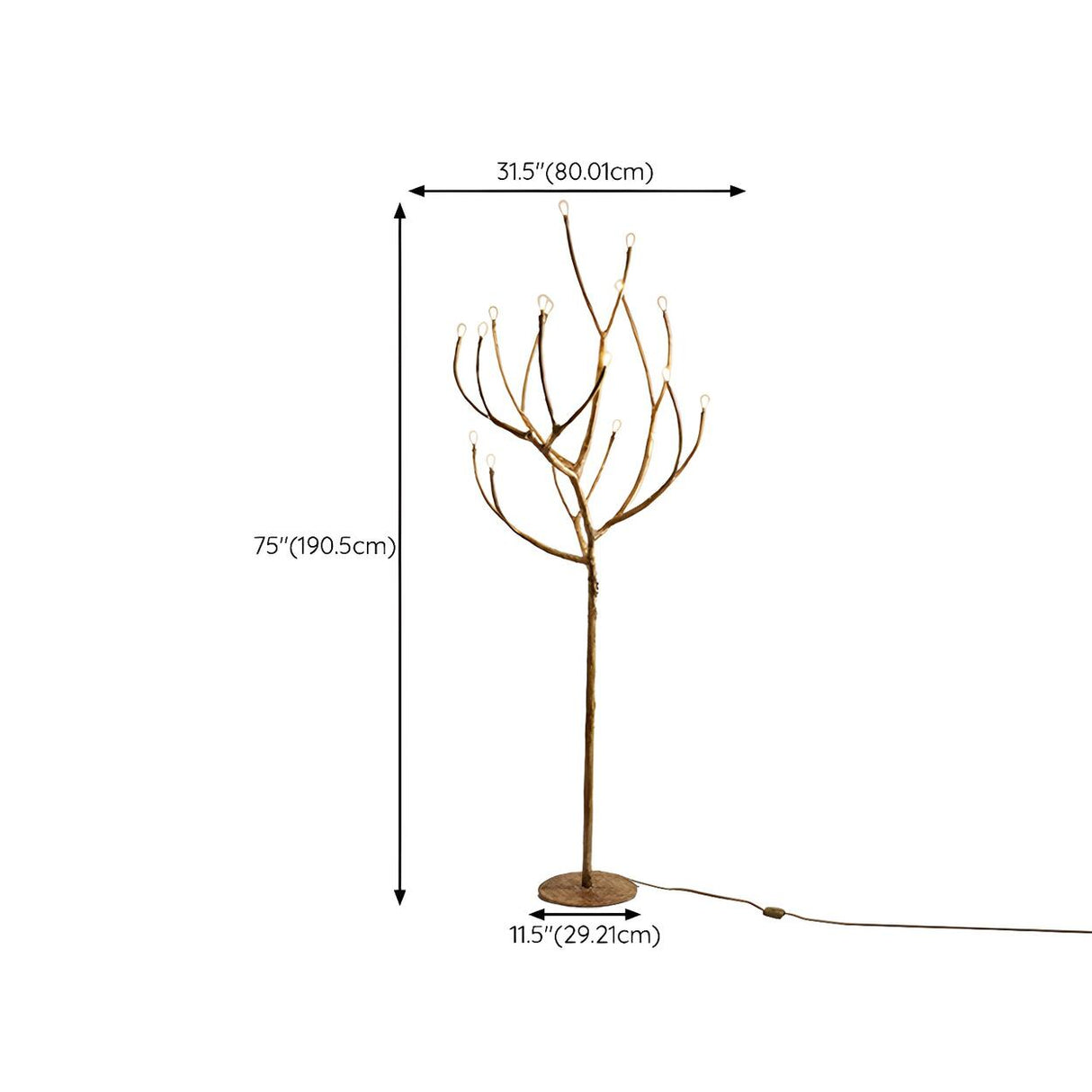 Artistic Brown Tree Branch Modern Metal Floor Lamp Image - 18