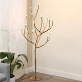 Artistic Brown Tree Branch Modern Metal Floor Lamp Image - 3