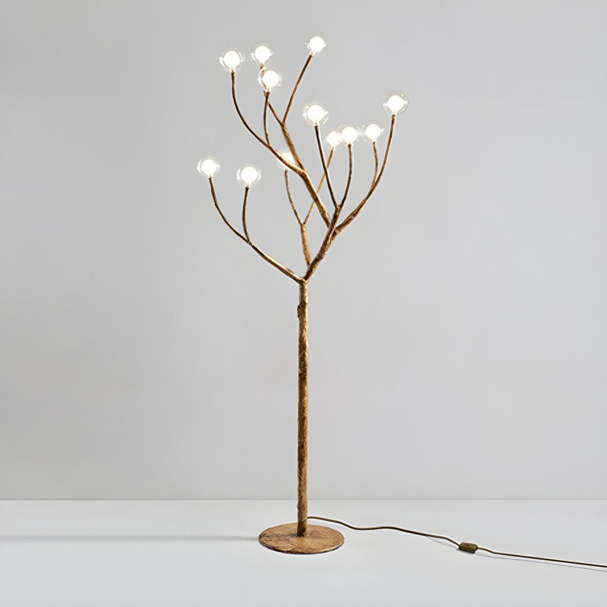 Artistic Brown Tree Branch Modern Metal Floor Lamp Image - 6