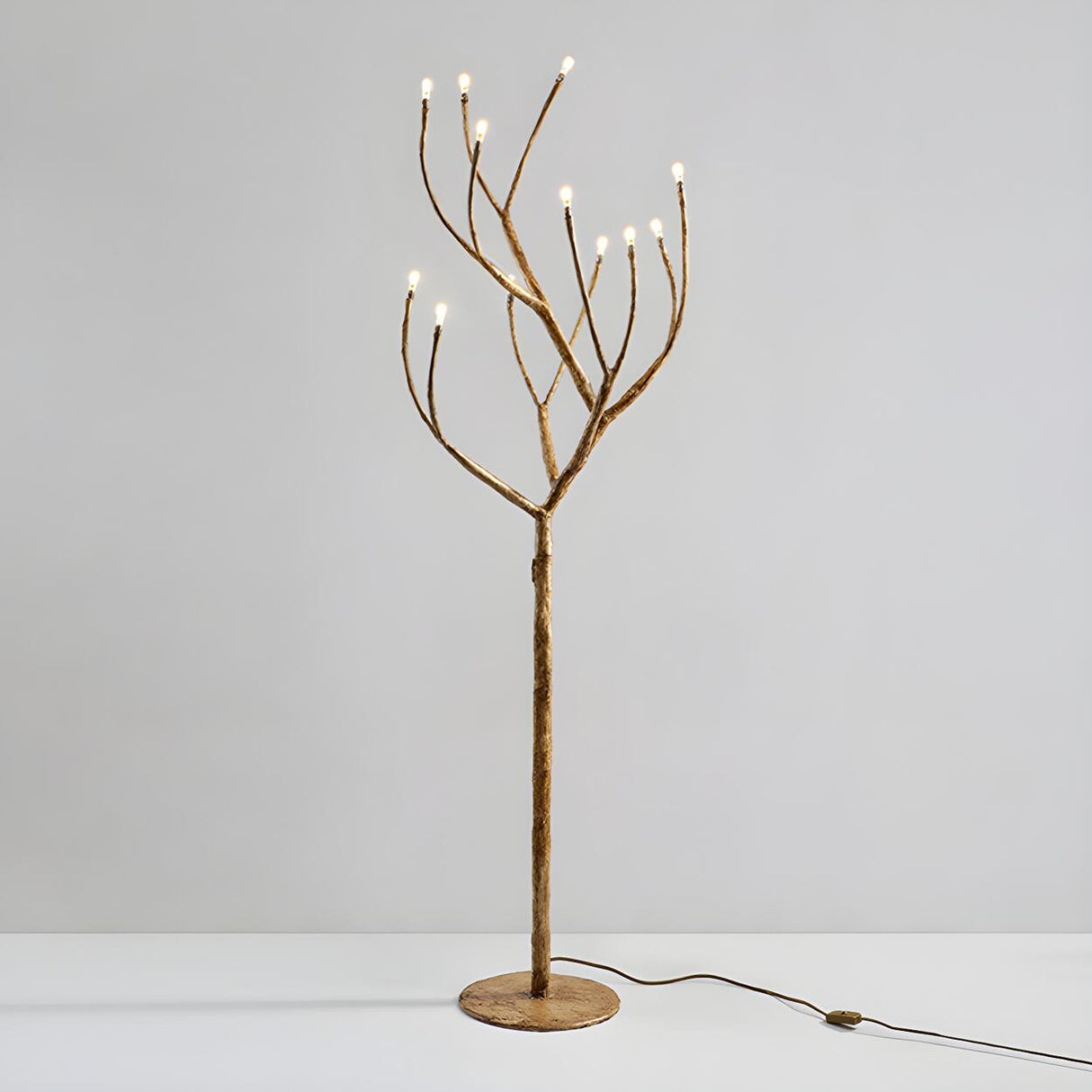 Artistic Brown Tree Branch Modern Metal Floor Lamp Image - 7