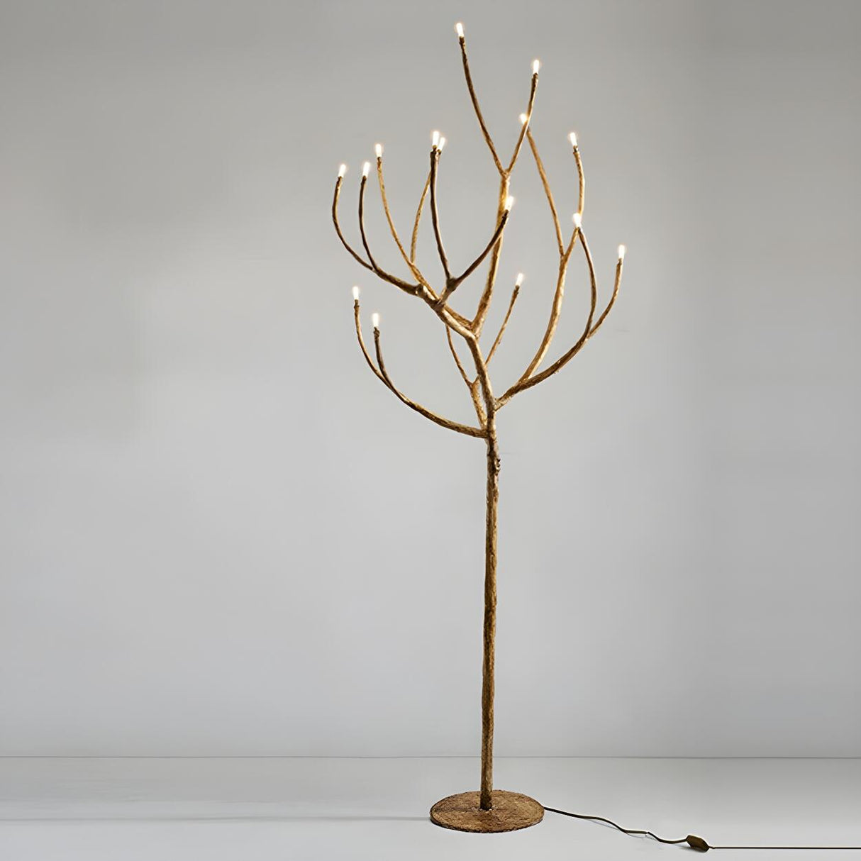 Artistic Brown Tree Branch Modern Metal Floor Lamp Image - 8