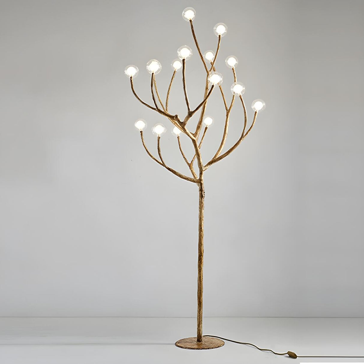 Artistic Brown Tree Branch Modern Metal Floor Lamp Image - 9