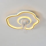 Artistic Cloud-Shaped Ceiling Fan with LED Lighting Image - 11