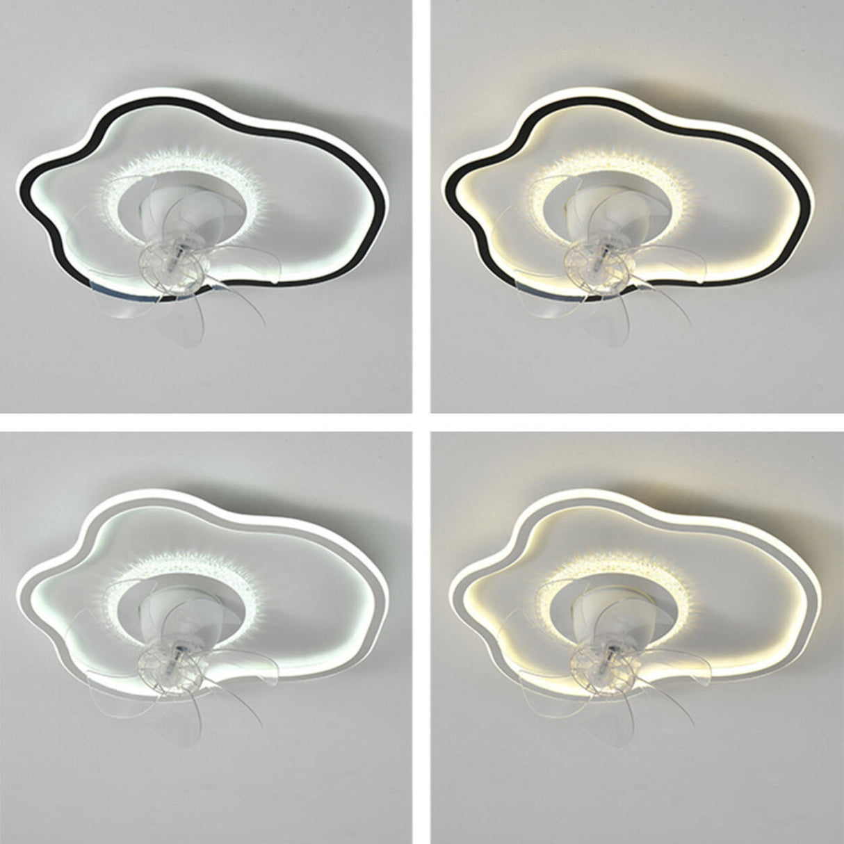 Artistic Cloud-Shaped Ceiling Fan with LED Lighting Image - 13