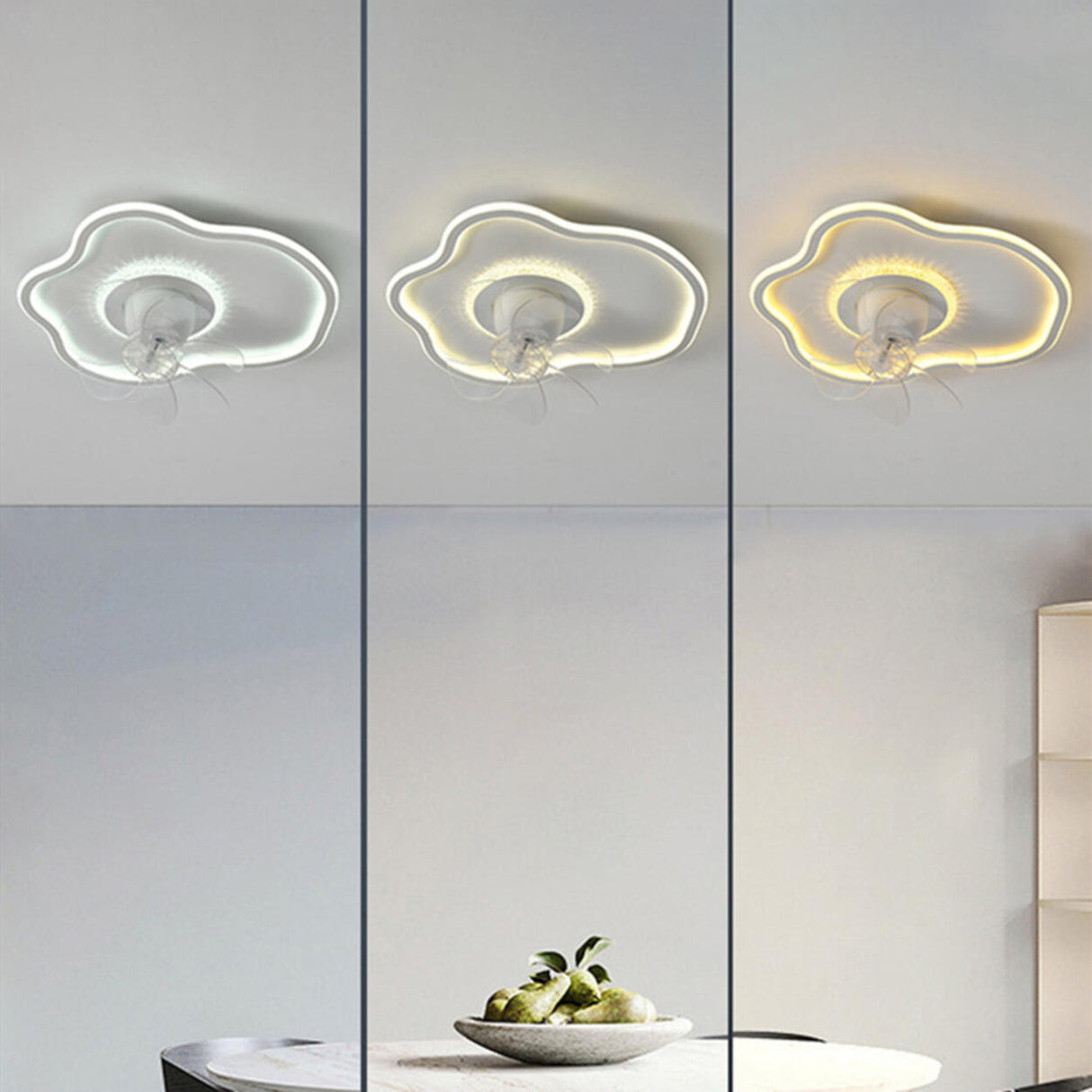 Artistic Cloud-Shaped Ceiling Fan with LED Lighting Image - 18