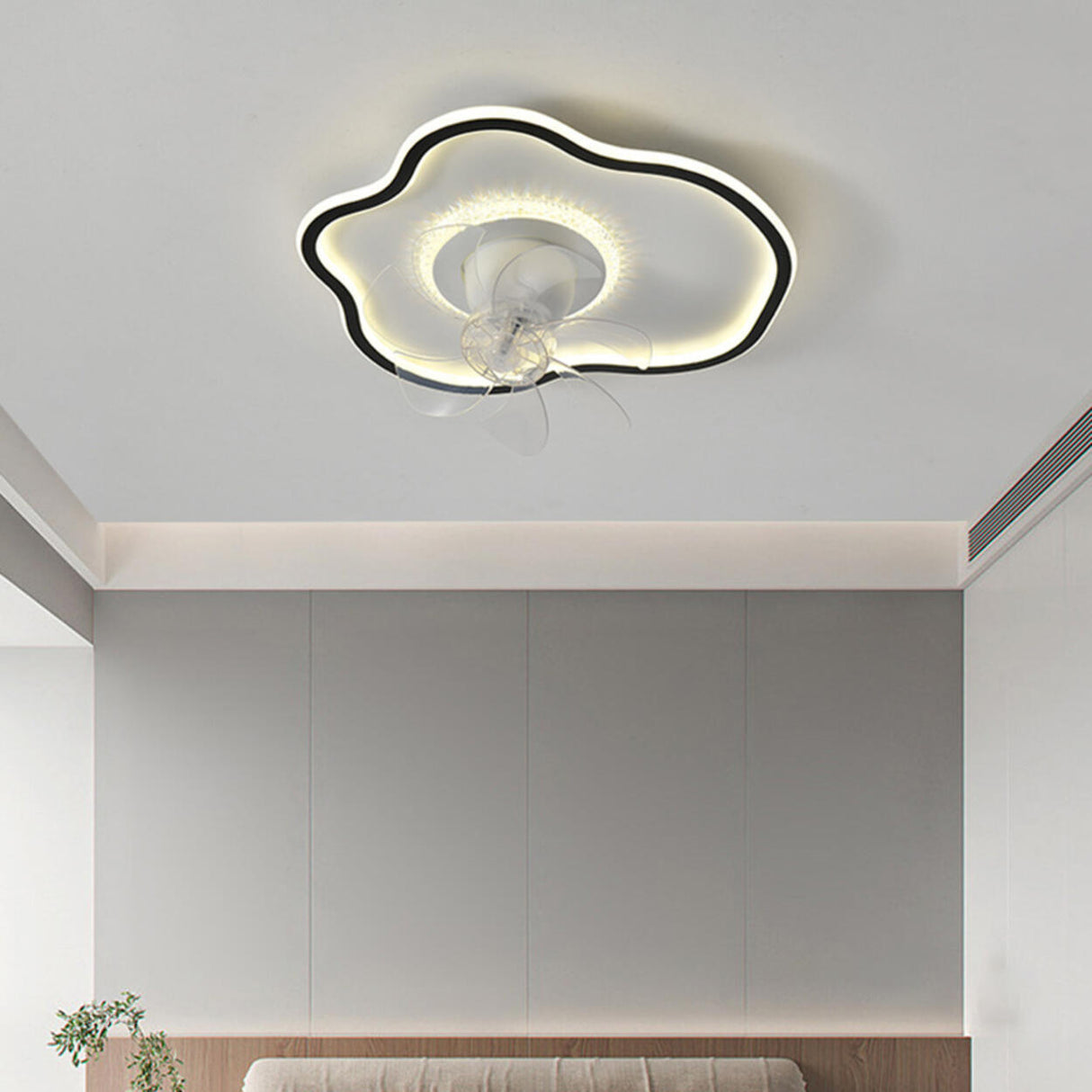 Artistic Cloud-Shaped Ceiling Fan with LED Lighting Image - 2