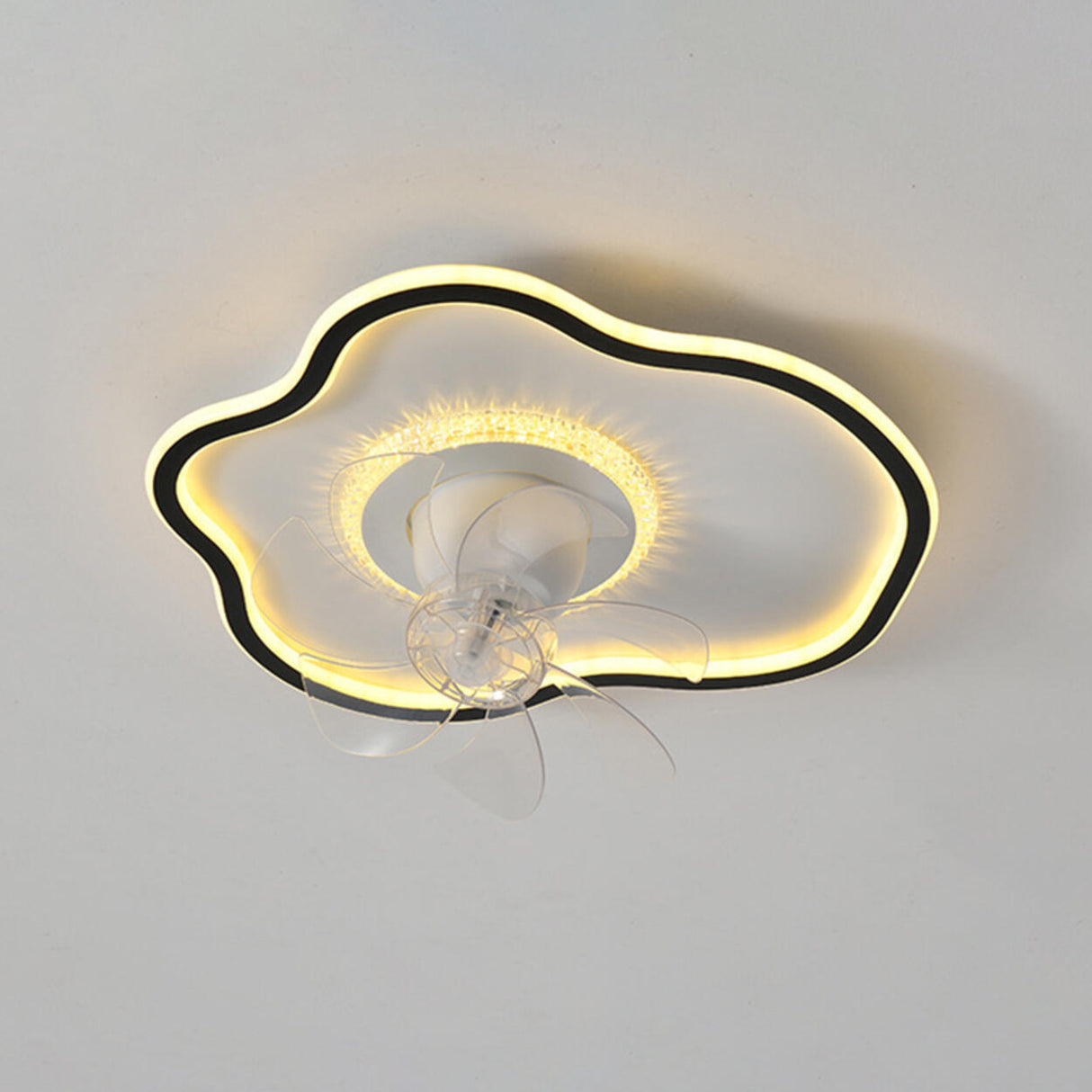 Artistic Cloud-Shaped Ceiling Fan with LED Lighting Image - 9