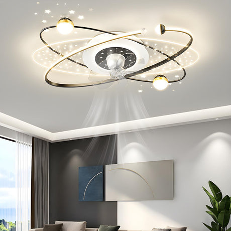 Artistic Creative Galaxy Ceiling Fan with LED Light Image - 1