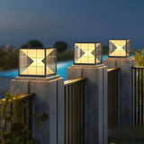 Artistic Cube Geometric Decor Glass Outdoor Table Lamp Image - 14