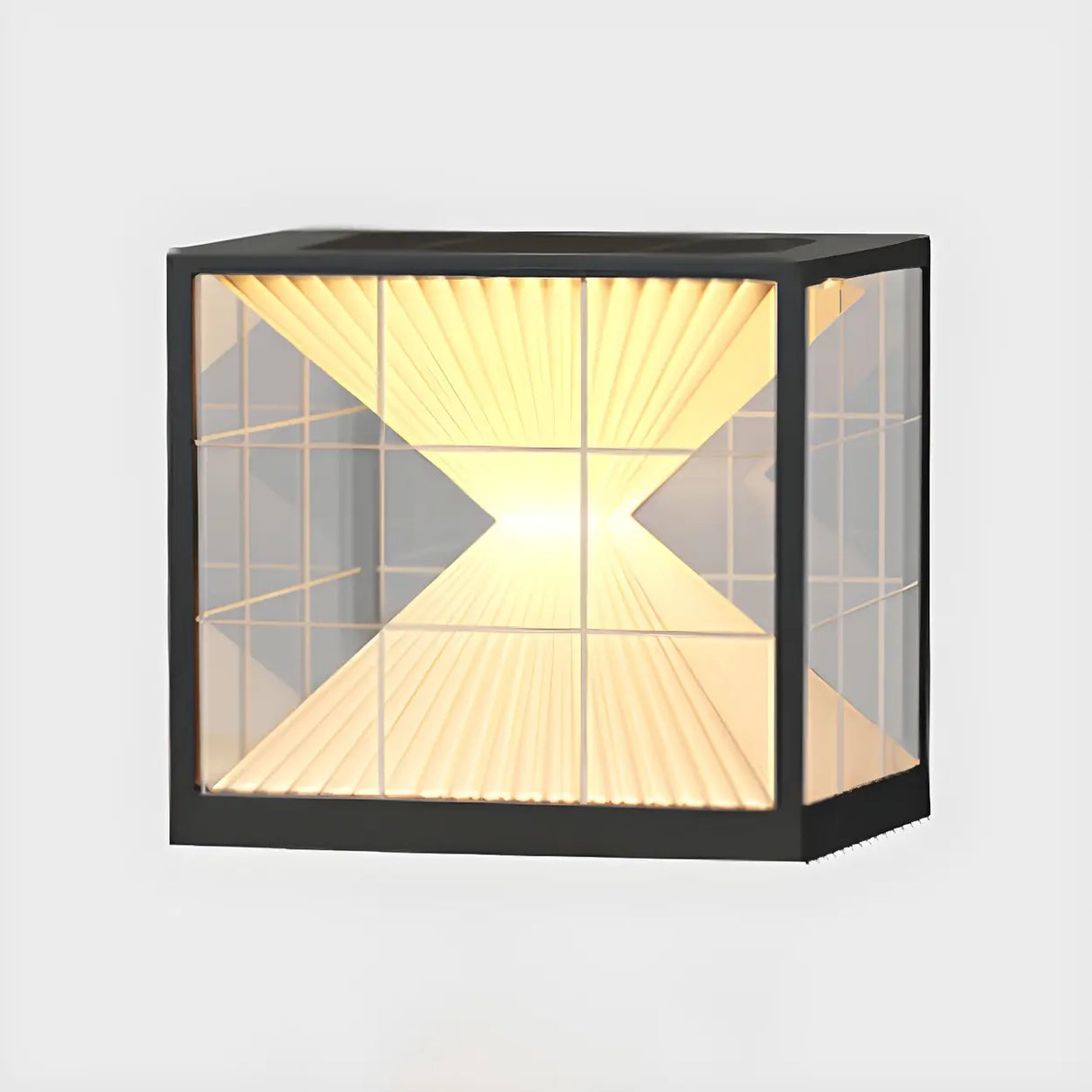 Artistic Cube Geometric Decor Glass Outdoor Table Lamp Image - 2