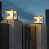 Artistic Cube Geometric Decor Glass Outdoor Table Lamp Image - 3