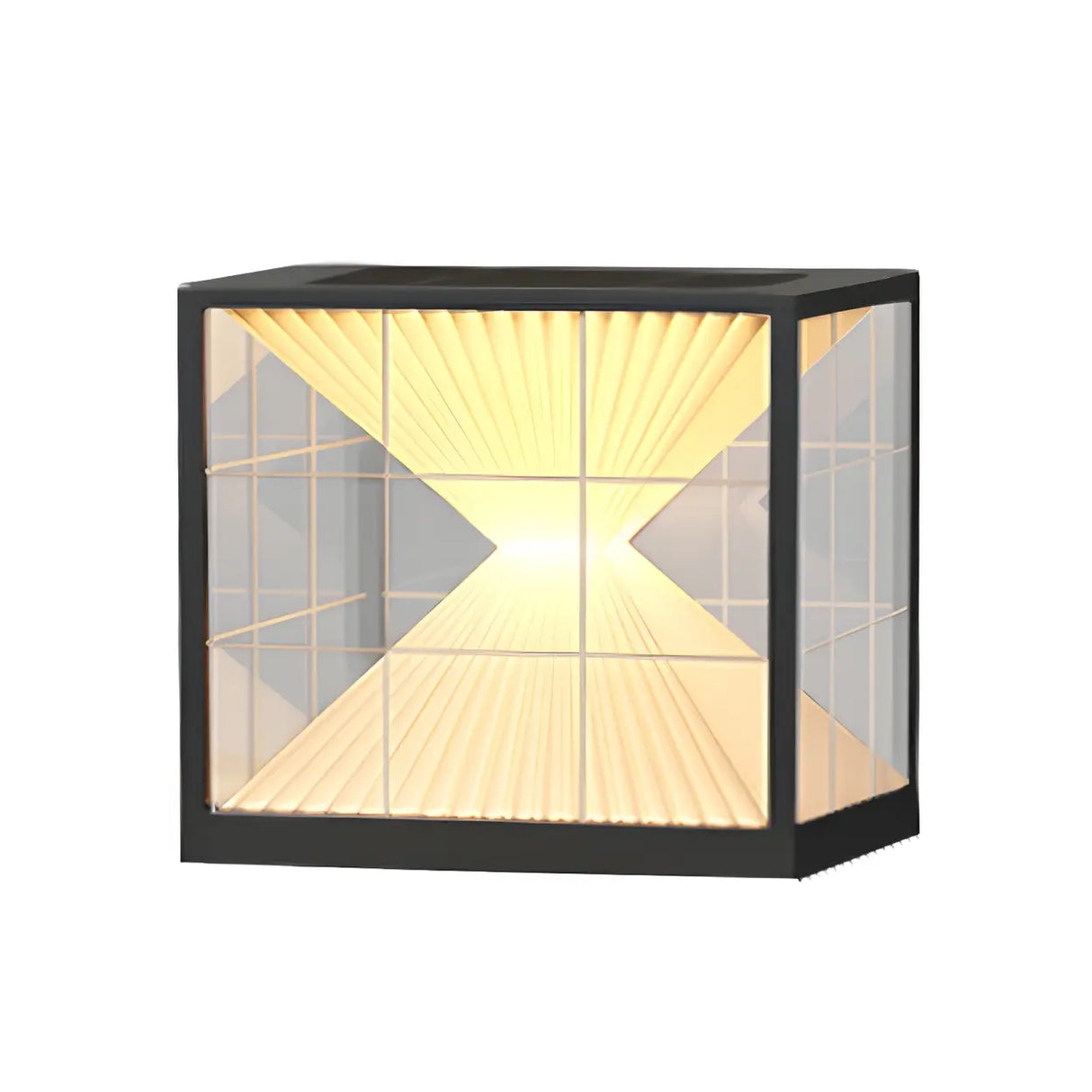 Artistic Cube Geometric Decor Glass Outdoor Table Lamp Image - 6