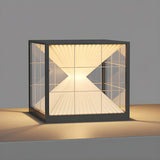 Artistic Cube Geometric Decor Glass Outdoor Table Lamp Image - 7