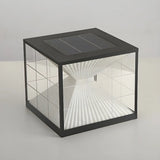 Artistic Cube Geometric Decor Glass Outdoor Table Lamp Image - 8