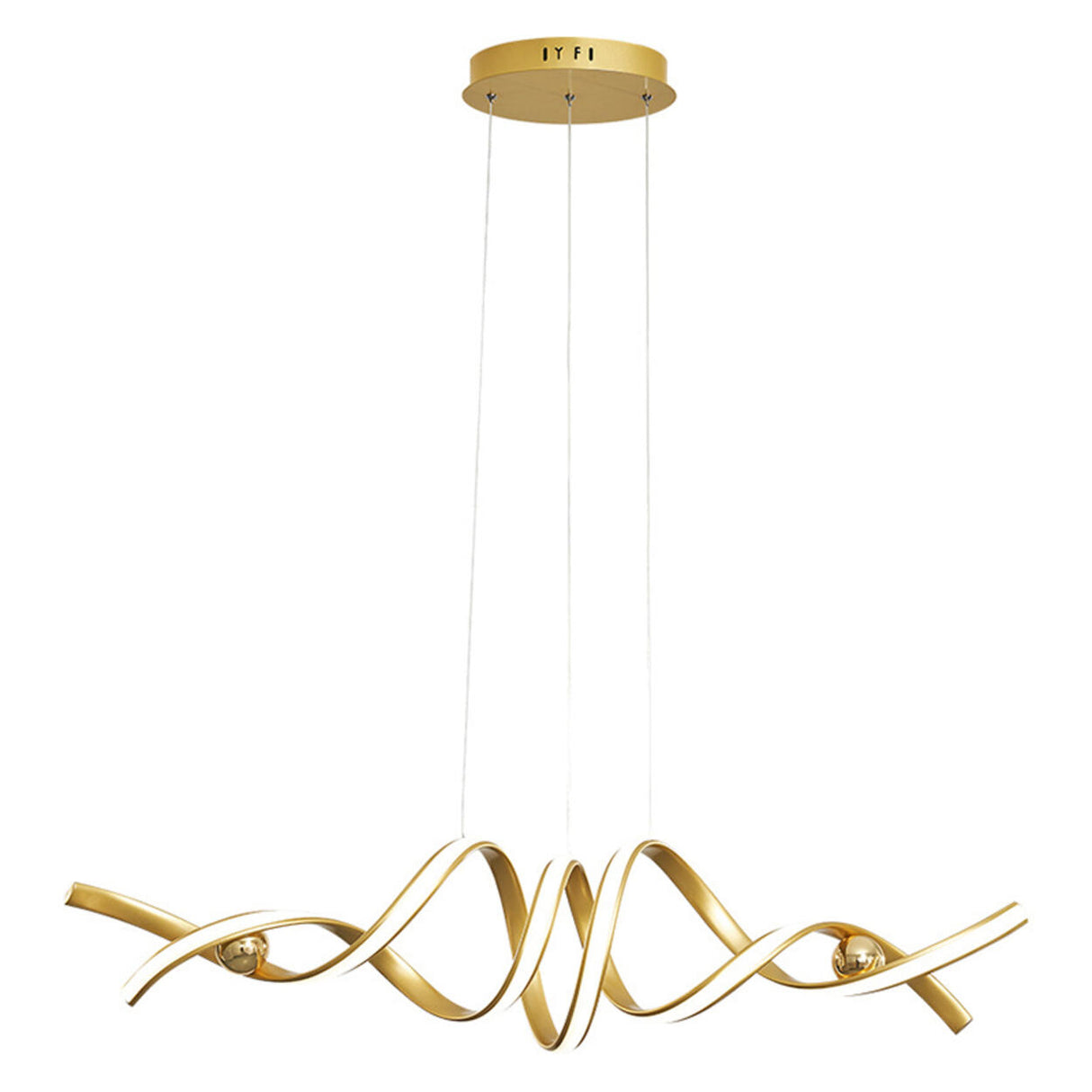 Artistic Curve Gold Adjustable Island Pendant Light Image - 5