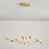 Artistic Curve Gold Adjustable Island Pendant Light Image - 7