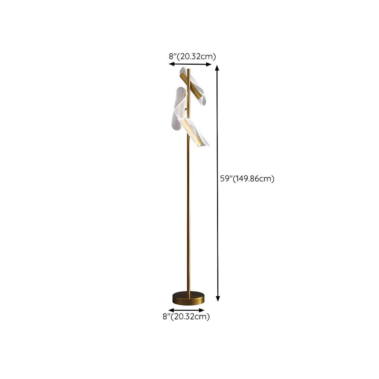 Artistic Curved Adjustable Gold Metal Floor Lamp 