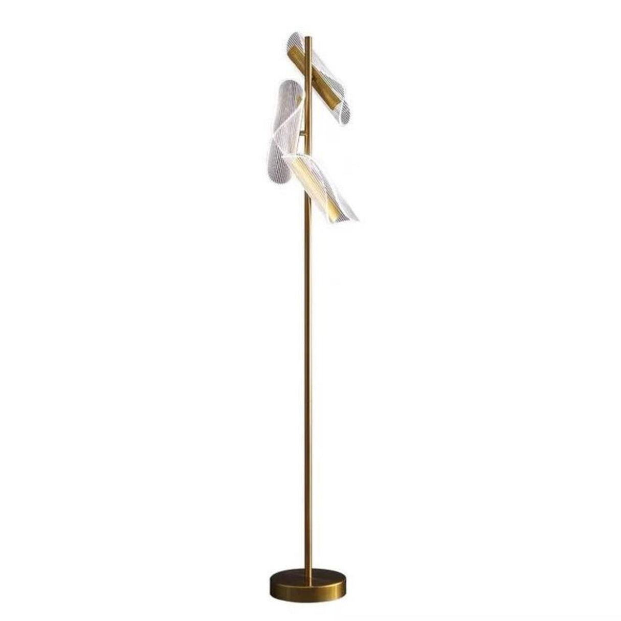 Artistic Curved Adjustable Gold Metal Floor Lamp Image - 5