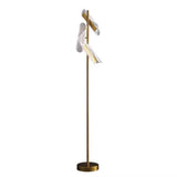 Artistic Curved Adjustable Gold Metal Floor Lamp Image - 5