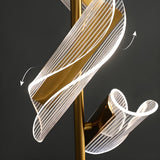 Artistic Curved Adjustable Gold Metal Floor Lamp Image - 8