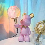 Artistic Cute Bear Resin Table Lamp with Rocker Switch Image - 2