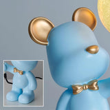 Artistic Cute Bear Resin Table Lamp with Rocker Switch Image - 4