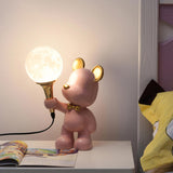 Artistic Cute Bear Resin Table Lamp with Rocker Switch Image - 8