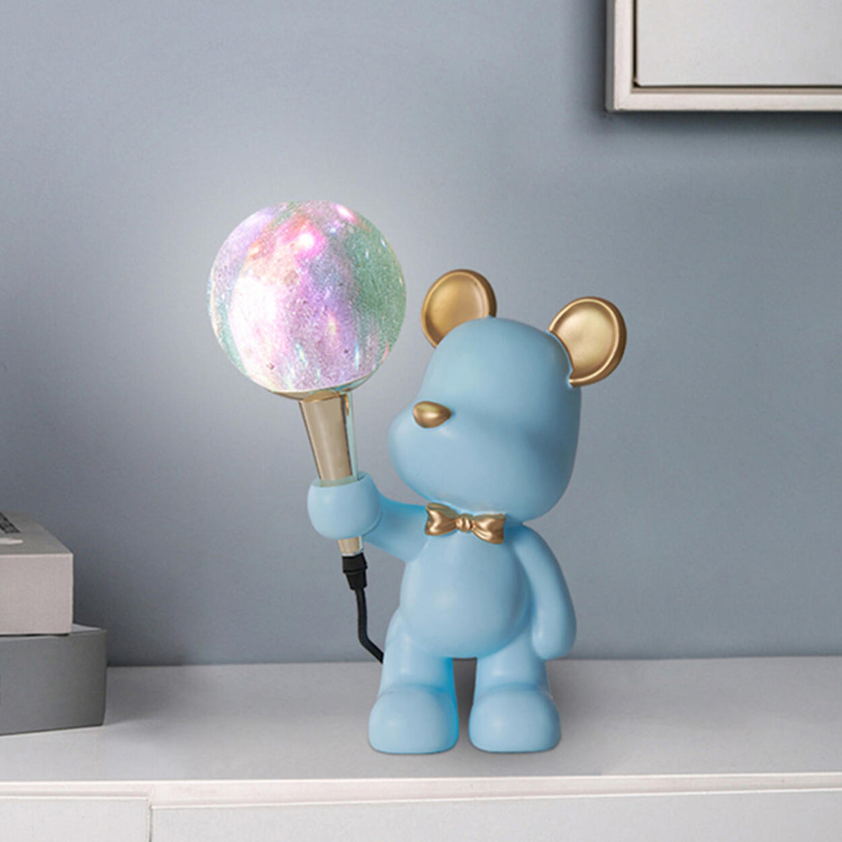 Artistic Cute Bear Resin Table Lamp with Rocker Switch Image - 9