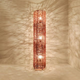 Artistic Cylinder Rattan Wooden Column Floor Lamp Image - 3