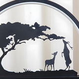 Artistic Deer Silhouette Circular Metal LED Table Lamp Image - 7