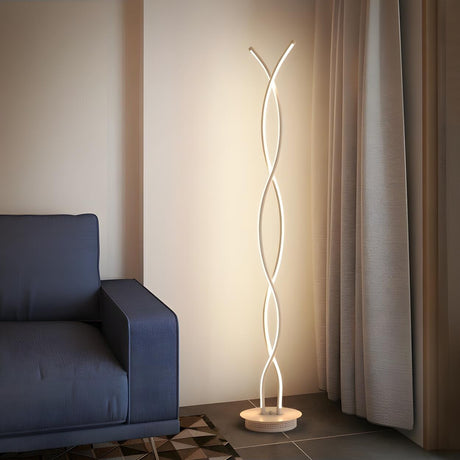 Artistic Design Modern White Spiral LED Floor Lamp Image - 1