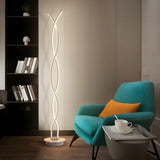 Artistic Design Modern White Spiral LED Floor Lamp Image - 12