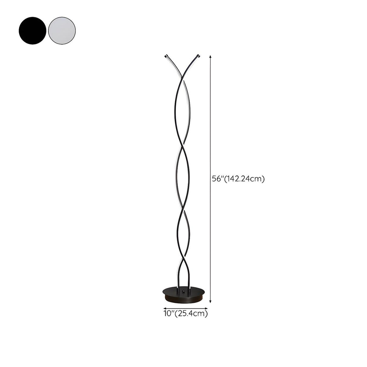 Artistic Design Modern White Spiral LED Floor Lamp 