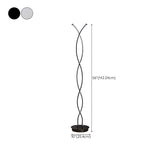 Artistic Design Modern White Spiral LED Floor Lamp #size