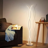 Artistic Design Modern White Spiral LED Floor Lamp Image - 5