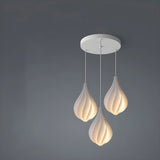 Artistic Dining Room White Teardrop Pendant Light Image - 2