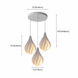 Artistic Dining Room White Teardrop Pendant Light Image - 20