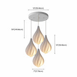 Artistic Dining Room White Teardrop Pendant Light Image - 21