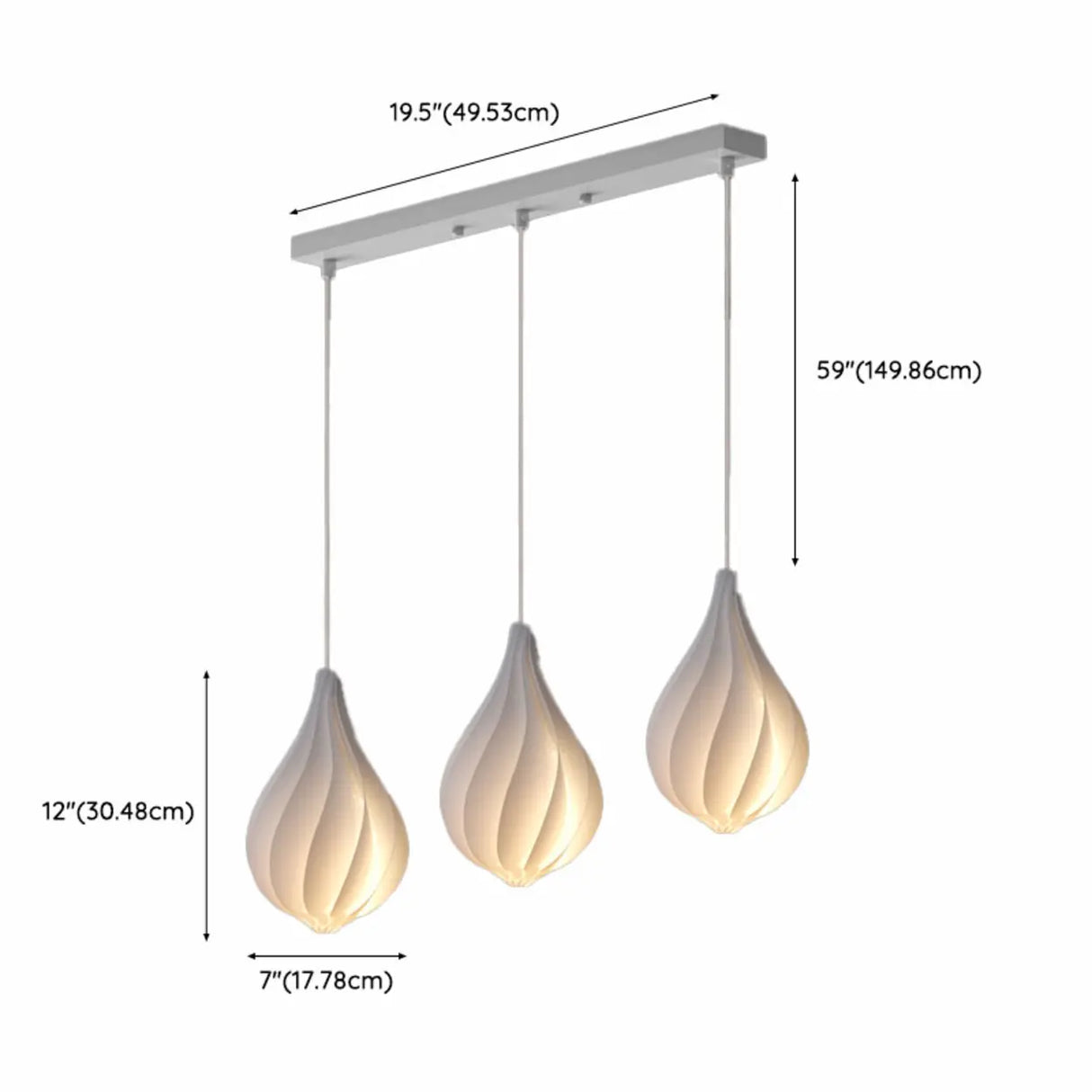 Artistic Dining Room White Teardrop Pendant Light Image - 22