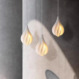 Artistic Dining Room White Teardrop Pendant Light Image - 6