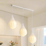 Artistic Dining Room White Teardrop Pendant Light Image - 7