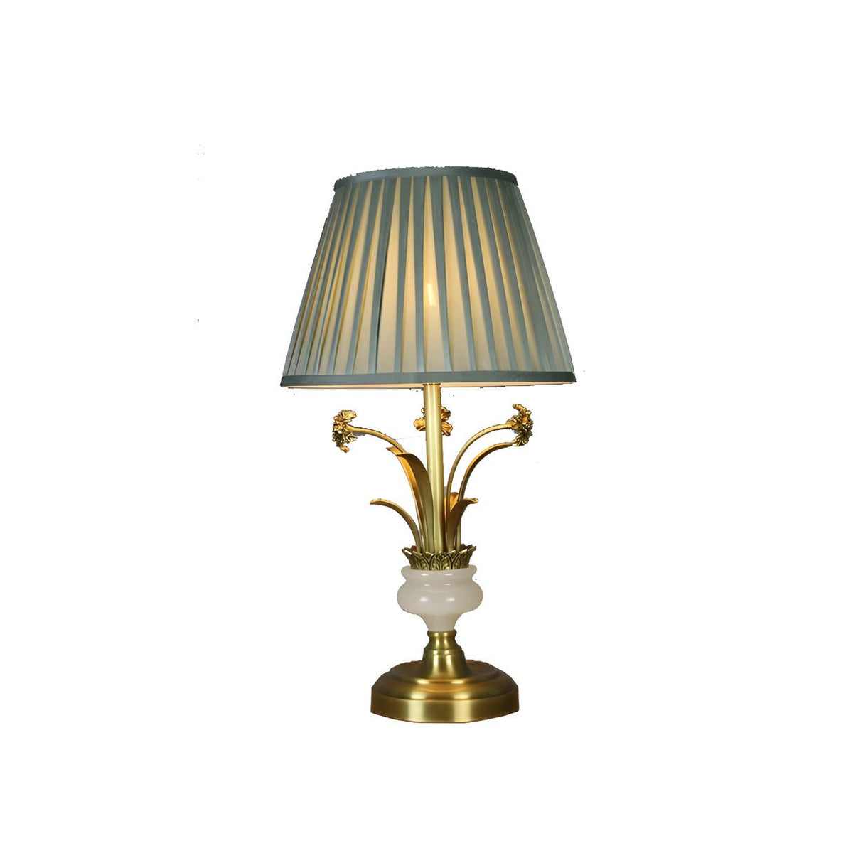 Artistic Elegant Gold Floral Metal Base Table Lamp Image - 5