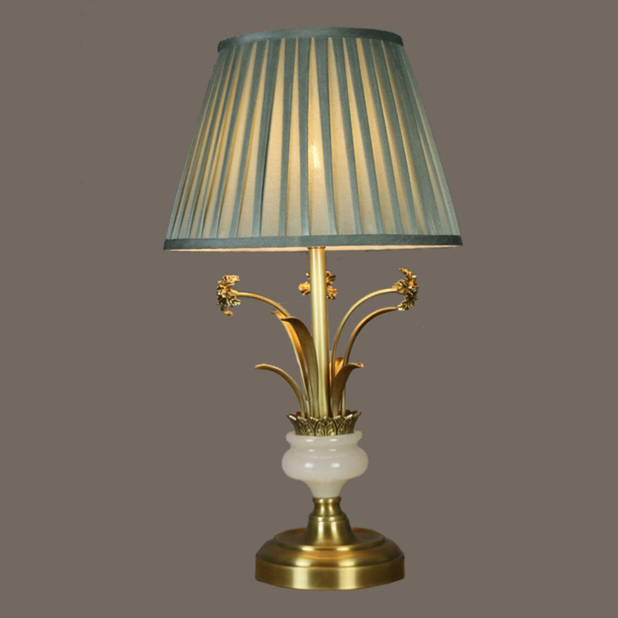 Artistic Elegant Gold Floral Metal Base Table Lamp Image - 6