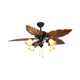 Artistic Floral Adjustable 5 Blade Chandelier Fan Light Image - 5