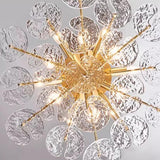 Artistic Floral Brass Crystal Semi-Flush Mount Light Image - 12