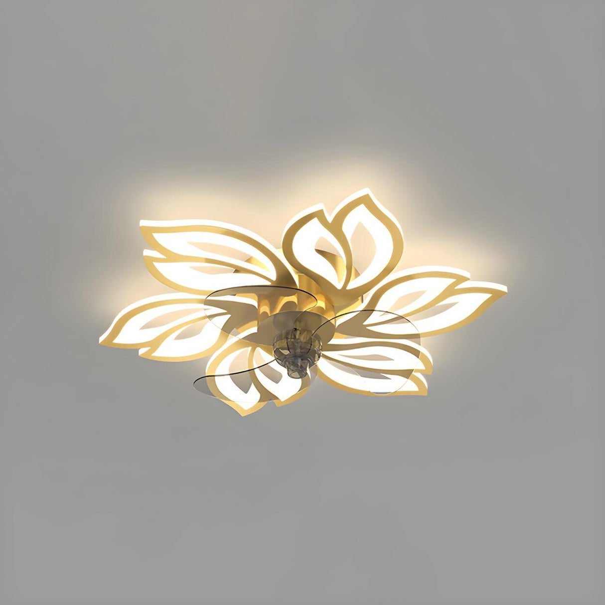 Artistic Flower Geometric Ceiling Fan with LED Light Image - 10