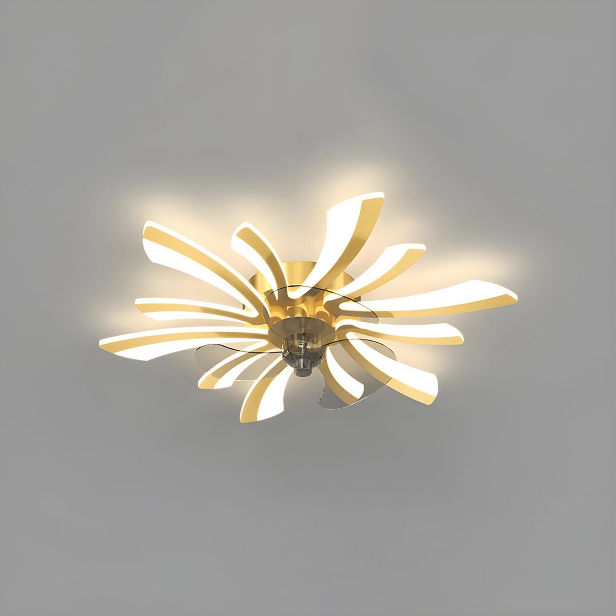 Artistic Flower Geometric Ceiling Fan with LED Light Image - 13