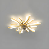 Artistic Flower Geometric Ceiling Fan with LED Light Image - 13